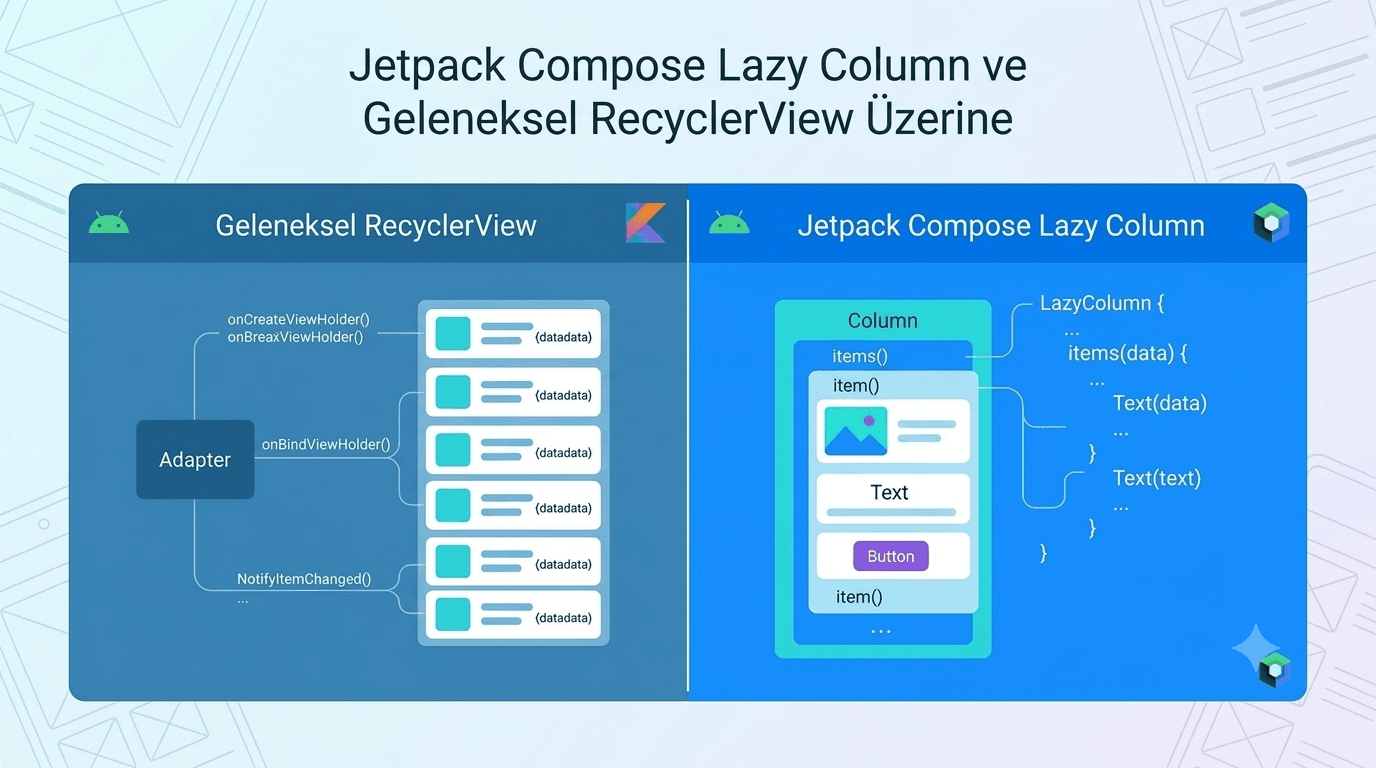 Jetpack Compose Lazy Column ve Geleneksel RecyclerView Üzerine